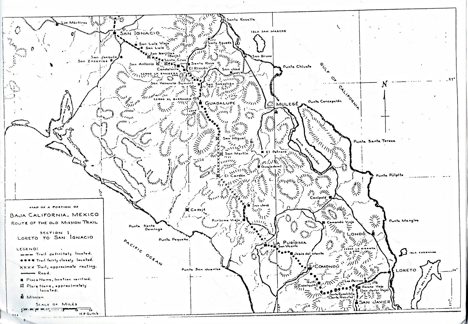 BajaNomad 1954 EL CAMINO REAL REPORT and maps by Howard Gulick; and Harry Crosby's 1974 and